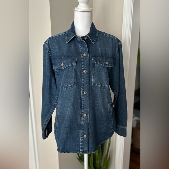 NWT Lucky Brand Denim Shacket- Size S - Picture 4 of 6